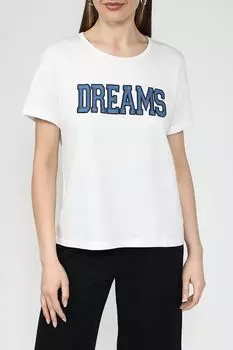 Футболка из смесового хлопка с принтом Monari