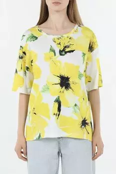 Футболка из смесового хлопка с принтом Monari