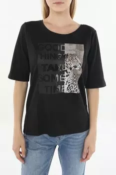 Футболка из смесового хлопка с принтом Monari