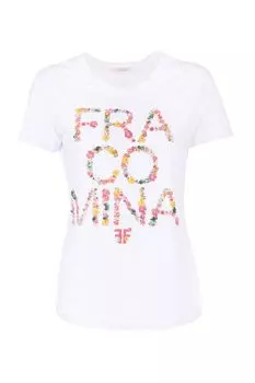 Футболка с цветочным принтом FRACOMINA