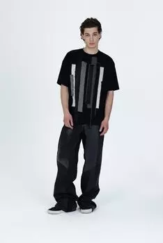 Футболка с джинсовой аппликацией RISHI