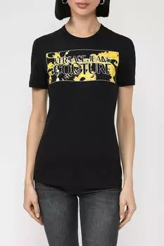 Футболка с фирменным принтом VERSACE JEANS COUTURE