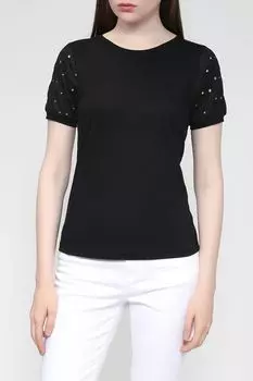 Футболка с кружевными рукавами More&More