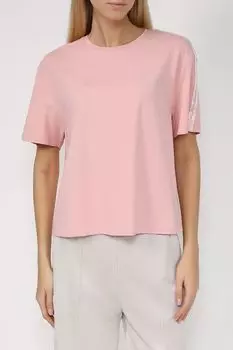 Футболка с логотипом бренда и декором Ea7