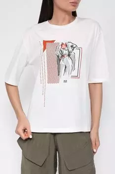 Футболка с принтом и декором Rinascimento