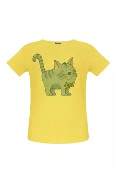 Футболка с принтом Котик с полосатым хвостом LISA&LEO
