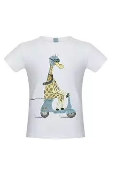 Футболка с принтом Жираф на скутере LISA&LEO