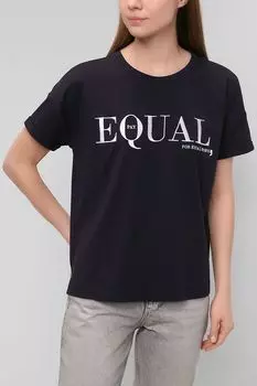 Футболка с текстовым принтом Comma