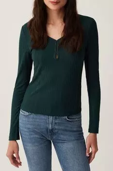 Футболка с вырезом текстурная OVS