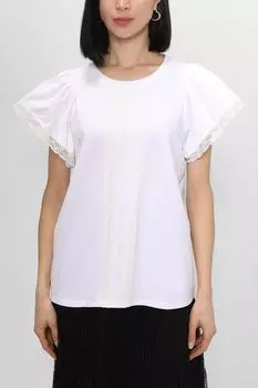 Футболка с вышивкой и рукавами крыльями TWINSET