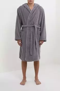 Халат хлопковый с капюшоном и карманами 21maison