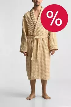 Халат хлопковый вафельный с поясом Waffle relief 21maison
