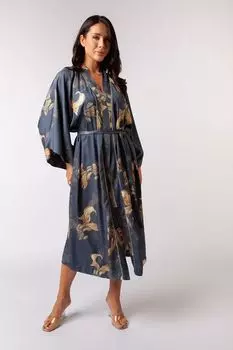 Халат с принтом и поясом ESFIR