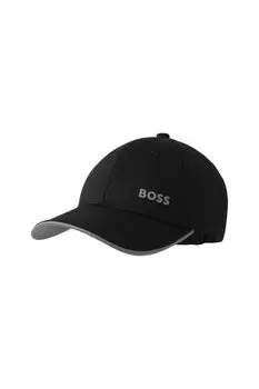 Хлопковая бейсболка с логотипом бренда BOSS