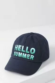 Хлопковая бейсболка с текстовым принтом OVS