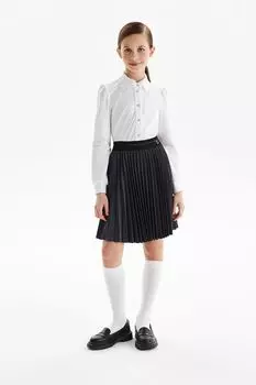 Хлопковая блуза с кружевами Silver Spoon