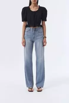 Хлопковая блуза с рукавами фонарик и на кулиске Dunst