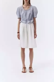 Хлопковая блуза с рукавами фонарик и на кулиске Dunst