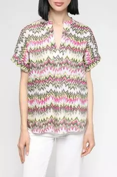 Хлопковая блуза с V-вырезом Gerry Weber