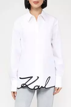 Хлопковая блуза с вышивкой Karl Lagerfeld