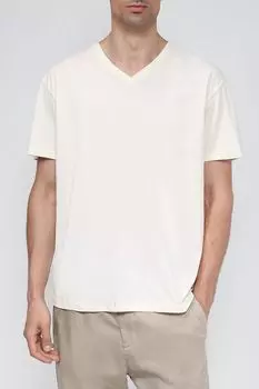 Хлопковая футболка c V-вырезом MARCO DI RADI