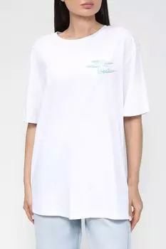 Хлопковая футболка оверсайз с принтом Loft