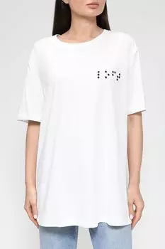 Хлопковая футболка оверсайз с принтом Loft