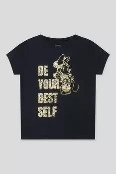 Хлопковая футболка с блестящим принтом Name It