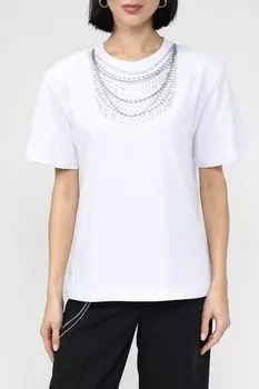 Хлопковая футболка с декором Ipekyol