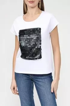 Хлопковая футболка с декором из пайеток OVS