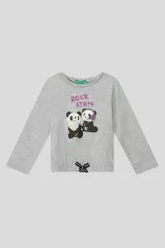 Хлопковая футболка с длинным рукавом Benetton