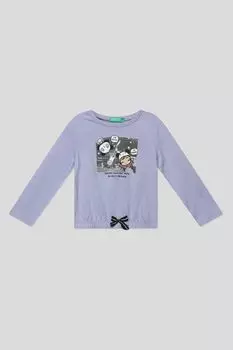 Хлопковая футболка с длинным рукавом Benetton