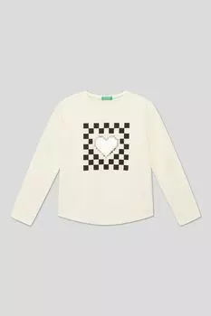 Хлопковая футболка с длинным рукавом Benetton