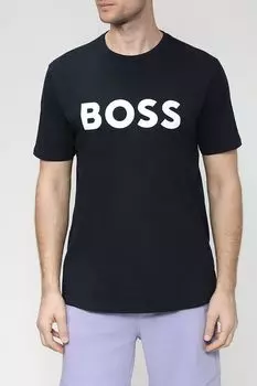 Хлопковая футболка с логотипом BOSS