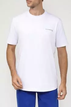 Хлопковая футболка с логотипом бренда John Richmond