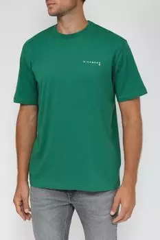 Хлопковая футболка с логотипом бренда John Richmond