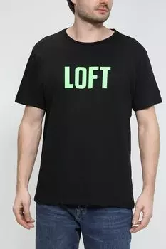 Хлопковая футболка с логотипом бренда Loft