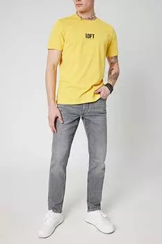 Хлопковая футболка с логотипом бренда Loft