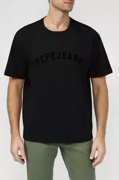 Хлопковая футболка с логотипом бренда PEPE JEANS