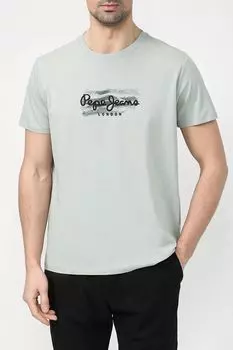 Хлопковая футболка с логотипом бренда PEPE JEANS