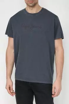 Хлопковая футболка с логотипом бренда PEPE JEANS