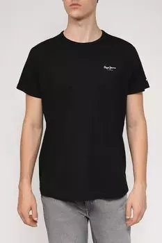 Хлопковая футболка с логотипом бренда PEPE JEANS