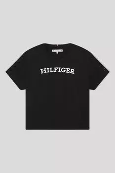 Хлопковая футболка с логотипом бренда Tommy Hilfiger