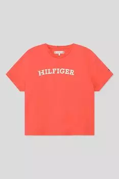 Хлопковая футболка с логотипом бренда Tommy Hilfiger