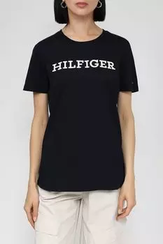 Хлопковая футболка с логотипом бренда Tommy Hilfiger
