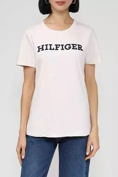 Хлопковая футболка с логотипом бренда Tommy Hilfiger
