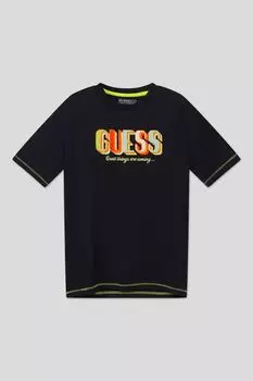 Хлопковая футболка с логотипом Guess
