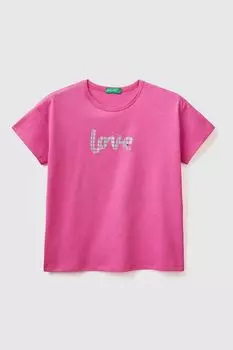 Хлопковая футболка с надписью Benetton