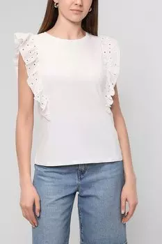 Хлопковая футболка с оборками Emme Marella