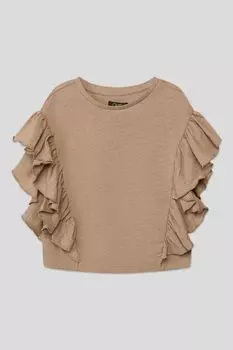 Хлопковая футболка с оборками OVS